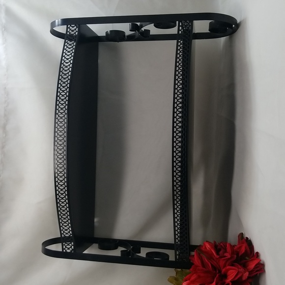 Mid Century Black Metal Two Tier Hanging Shelf - Picture 1 of 16